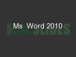 Ms  Word 2010