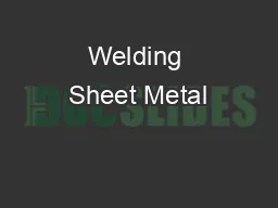 Welding Sheet Metal