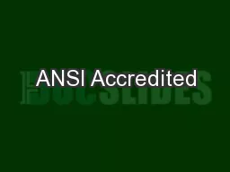 ANSI Accredited