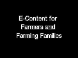 E-Content for Farmers and Farming Families