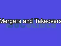 Mergers and Takeovers