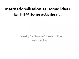 Internationalisation at Home: ideas for