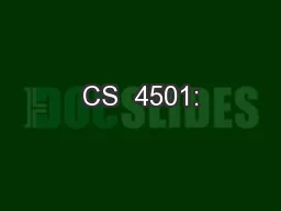 CS  4501: