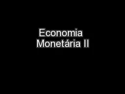 Economia Monetária II
