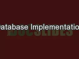 Database Implementation