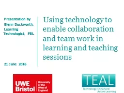 Using technology to enable collaboration and team work in l