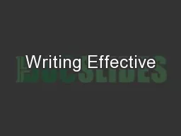 Writing Effective