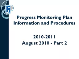 Progress Monitoring Plan