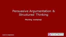 Persuasive Argumentation & Structured Thinking