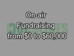 On-air Fundraising from $0 to $60,000