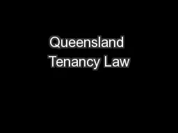 Queensland Tenancy Law