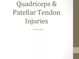 Quadriceps & Patellar Tendon Injuries