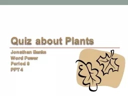 Quiz about Plants