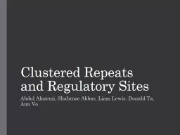 Clustered Repeats and Regulatory Sites