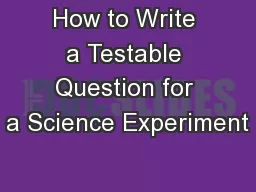 How to Write a Testable Question for a Science Experiment