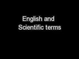 English and Scientific terms