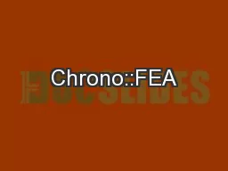 Chrono::FEA
