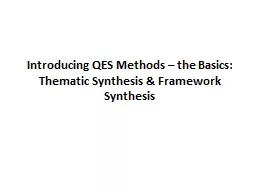 Introducing QES Methods – the
