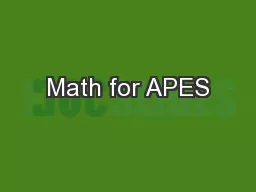 Math for APES
