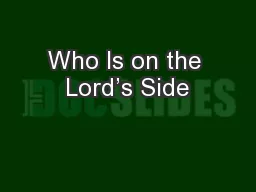 Who Is on the Lord’s Side