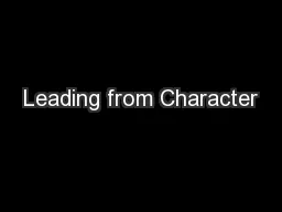 Leading from Character