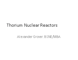 Thorium Nuclear Reactors
