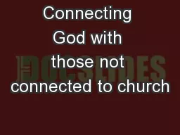 Connecting God with those not connected to church
