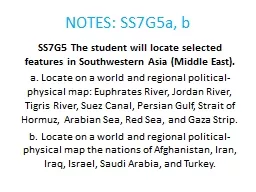 NOTES: SS7G5a, b