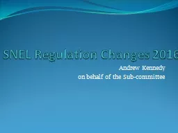 SNEL Regulation Changes 2016