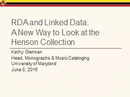 RDA and Linked Data: