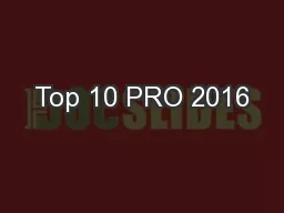 Top 10 PRO 2016