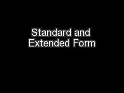 Standard and Extended Form