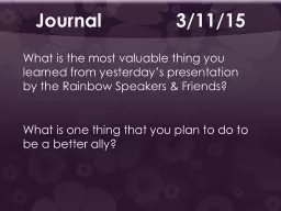 Journal 			3/11/15