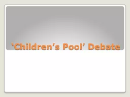 ‘Children’s Pool’ Debate