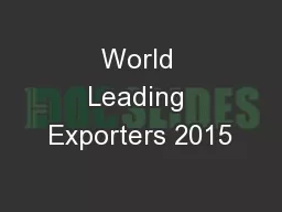 World Leading Exporters 2015