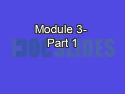 Module 3- Part 1