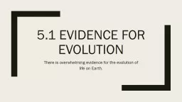 5.1 Evidence for evolution