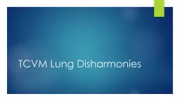 TCVM Lung Disharmonies