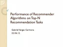 Performance of Recommender Algorithms on Top-N Recommendati