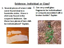 Evidence:  Individual or Class?