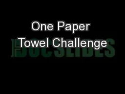 One Paper Towel Challenge