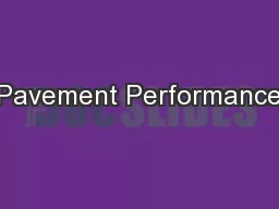 Pavement Performance