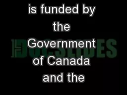 This project is funded by the Government of Canada and the