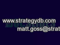 www.strategydb.com                     matt.goss@strategydb