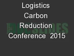 Logistics Carbon Reduction Conference  2015