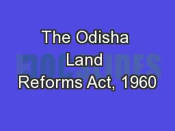 The Odisha Land Reforms Act, 1960