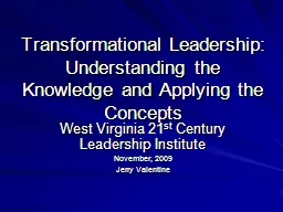 Transformational Leadership: Understanding the Knowledge an