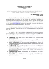 PRESS INFORMATION BUREAU GOVERNMENT OF INDIA  NEW UPGR