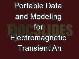 Portable Data and Modeling for Electromagnetic Transient An