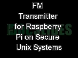 FM Transmitter for Raspberry Pi on Secure Unix Systems